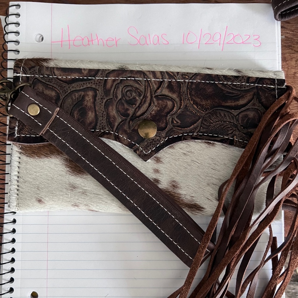 Dancing Cactus Designs Cowhide Wrist Wallet